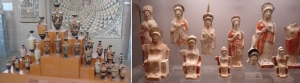 Corinth Attic funerary pottery, 5th century BC, source Olympia Museum and white slipped and brightly painted offerings for poorer people, 520-480 BC, source Archaeological Museum, Athens